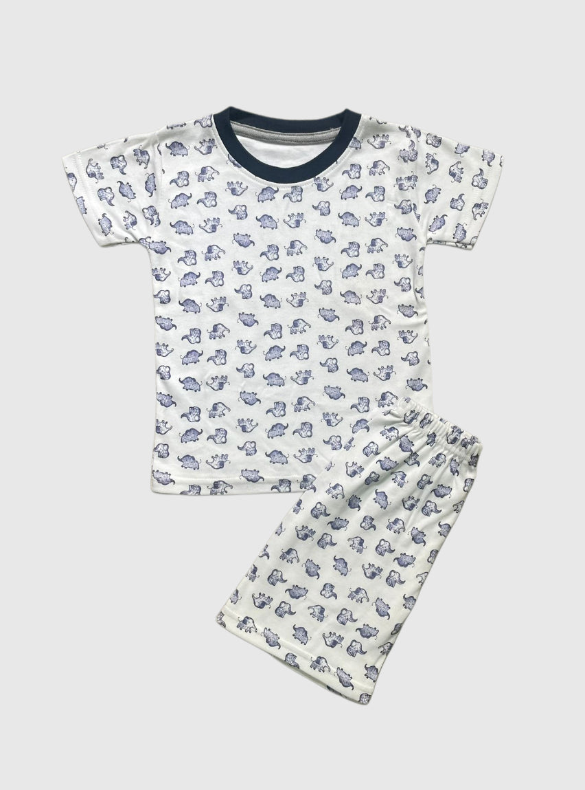 2 - 3 Years Kids T - Shirt & Shorts - Navy Blue Elephant design