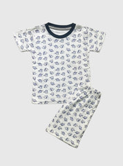 2 - 3 Years Kids T - Shirt & Shorts - Navy Blue Elephant design