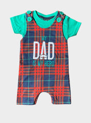 Kids Tee Dungaree - Green Brown Dad