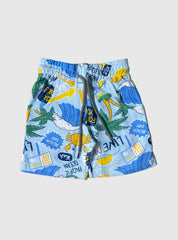 Kids loopknit shorts - beach day light blue
