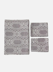 King Size Full Bedspread - Ice Gray White Classic  Design