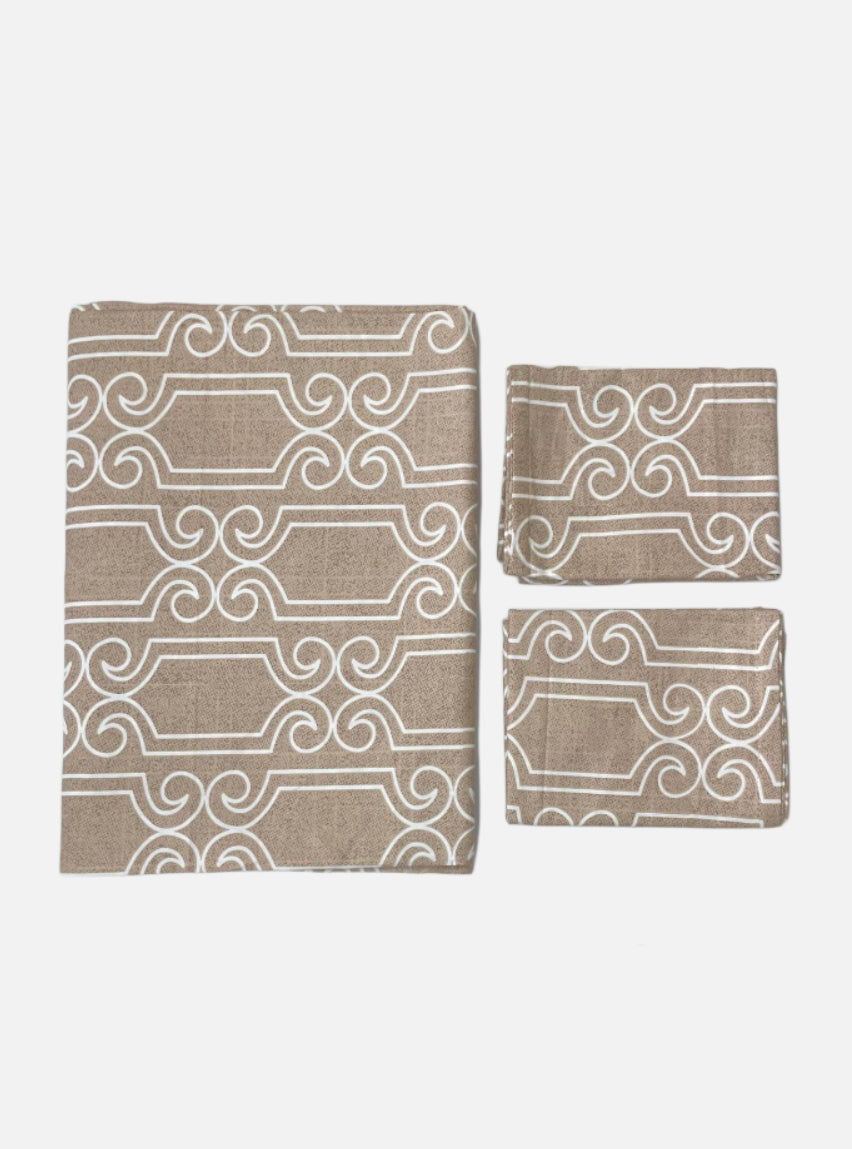 King Size Full Bedspread - Sand White Classic Design