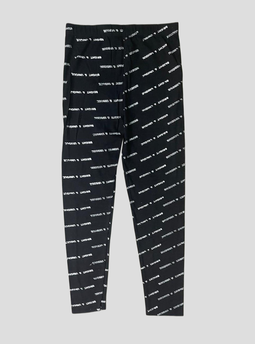 Girls Leggings 15 - 16 Years - Black Printing