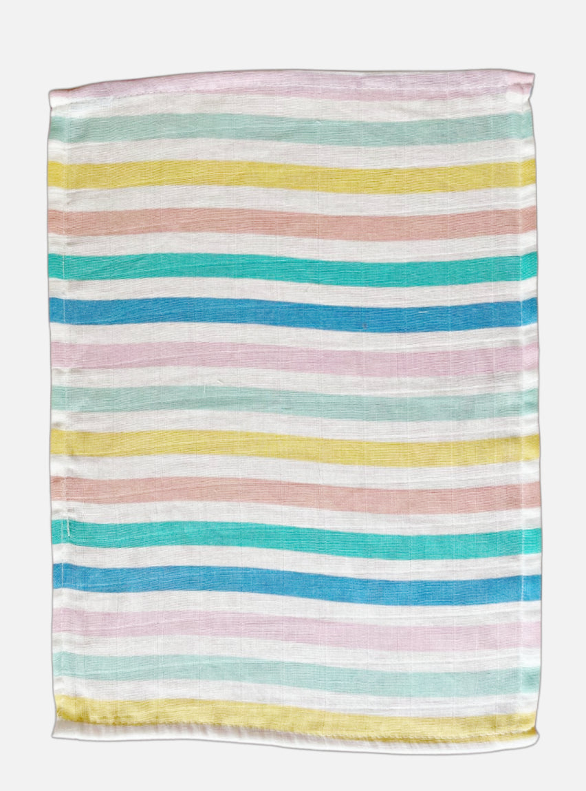 Muslin Handkerchief- White Base Multi Colour
