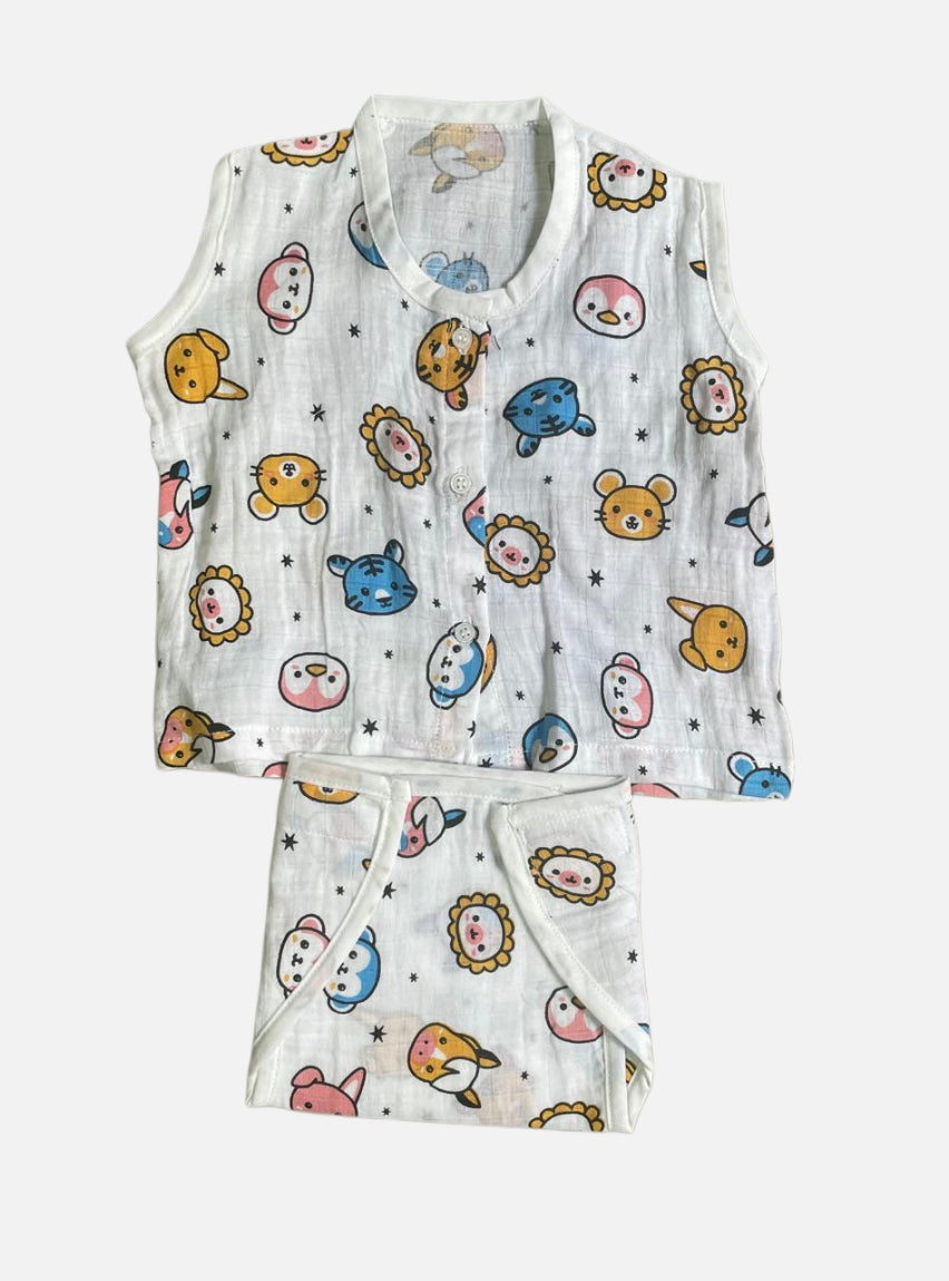 Muslin Jabla & Nappy - Animal Bird