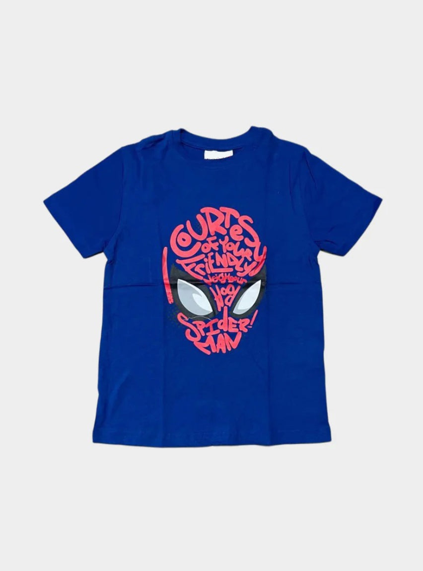 Boys T-Shirt - Blue Spider Mask