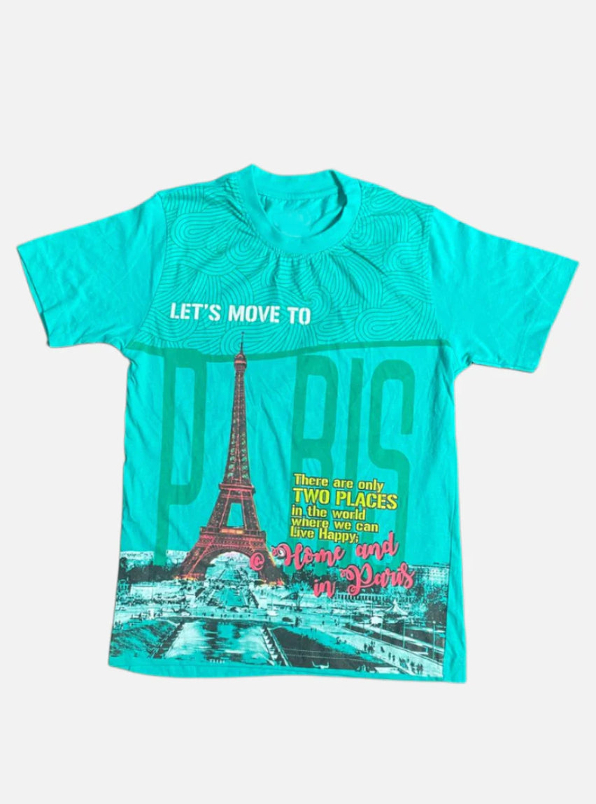 Boys T-Shirt (10 - 12 Years) - Green Paris