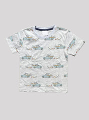 Boys T-Shirt (3 - 4 Years) - White cars
