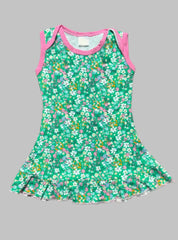 Girls Sleeveless Frock - Green