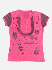 Girl T-Shirt (10 - 12 Years) - Pink Dream Flower