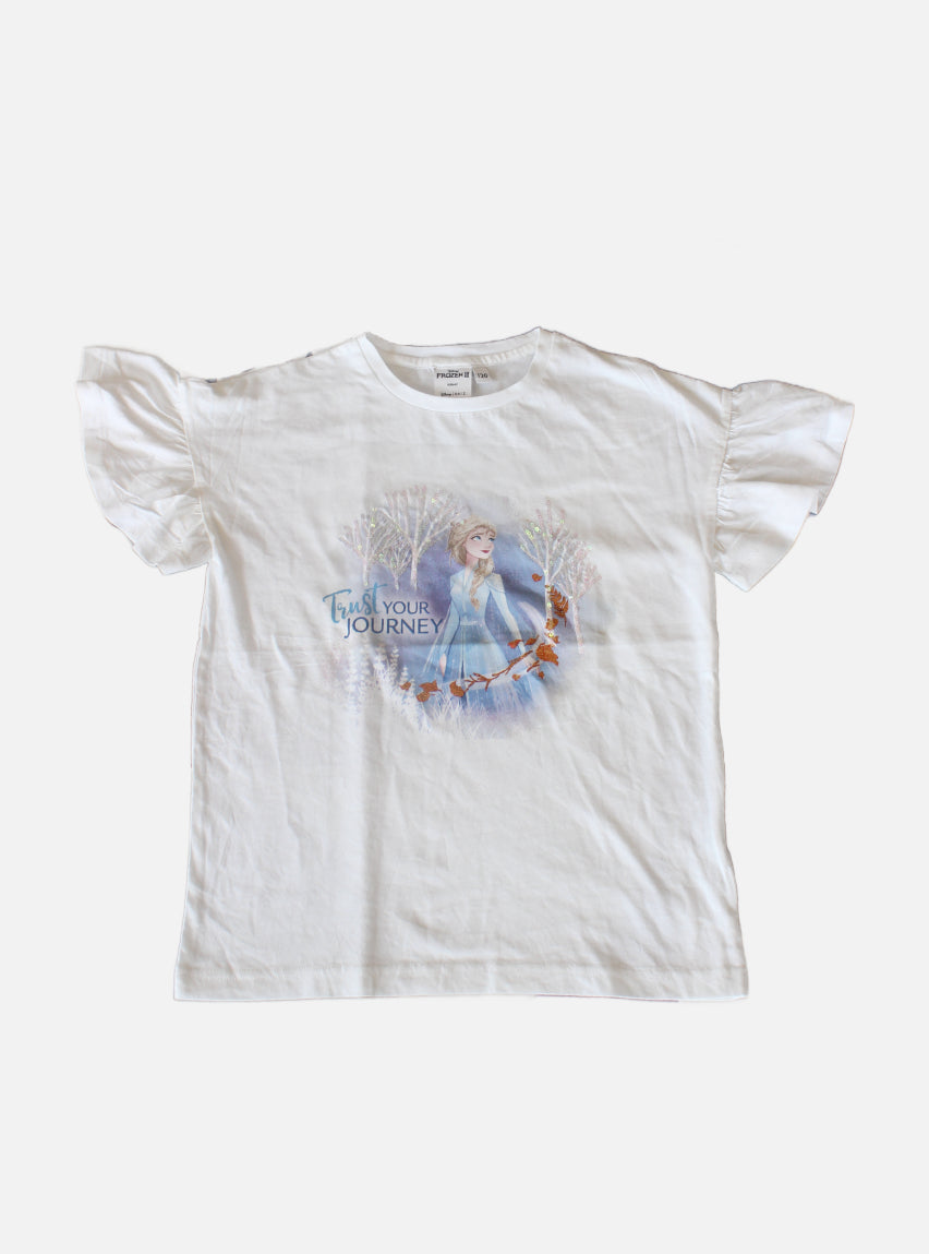 Sequin Tees - White Trust Your Journey