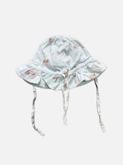 18-24 m baby hat - floral on light blue
