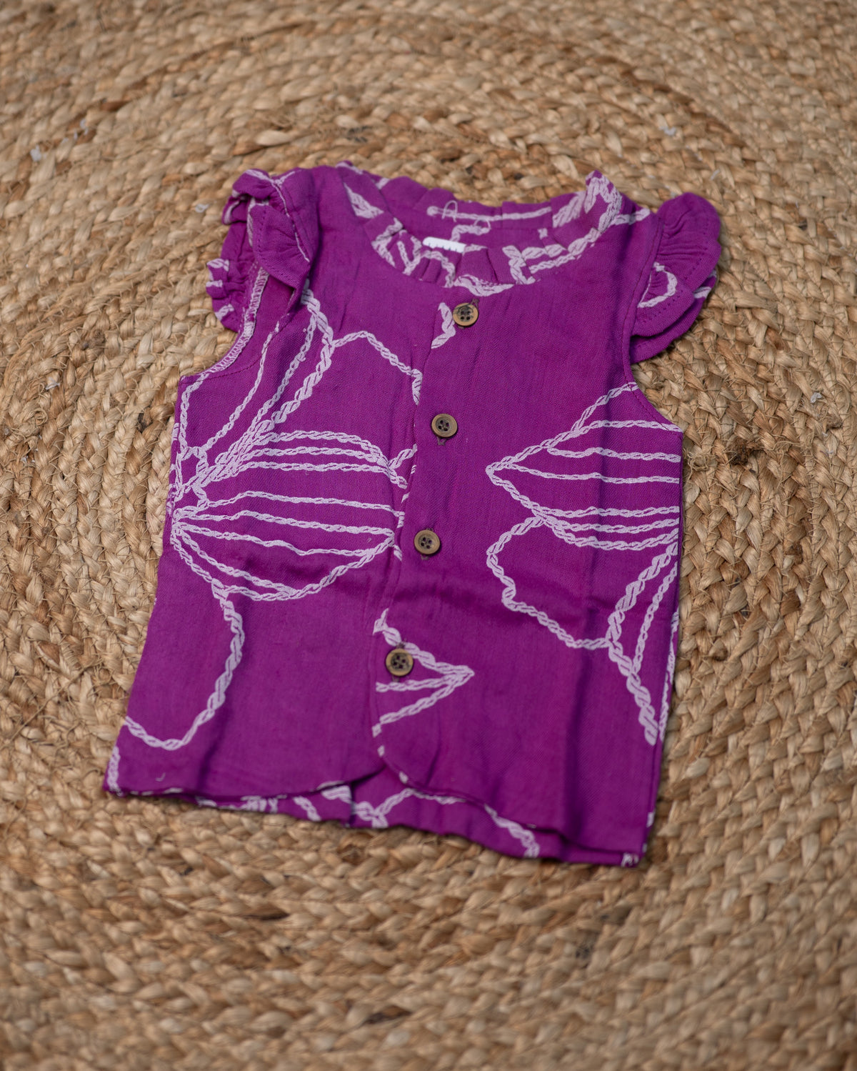 Girls top - Purple base flower print