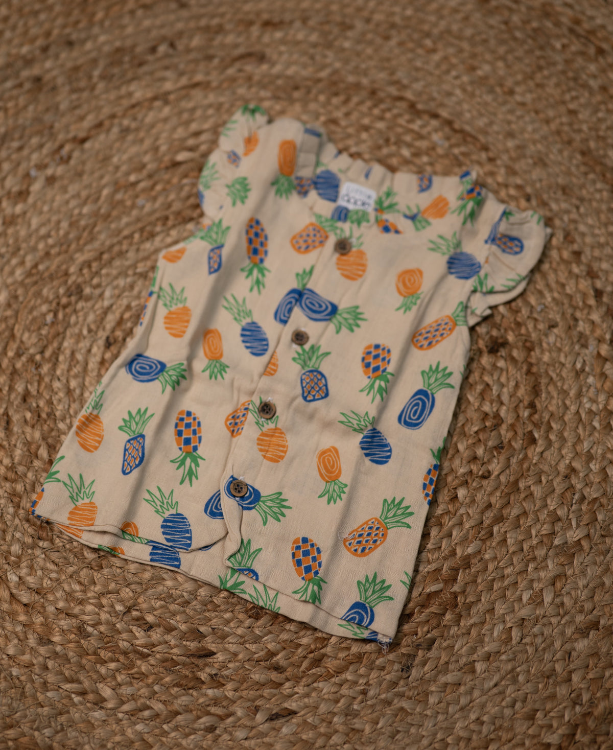 Girls top - Light cream color print