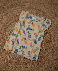 Girls top - Light cream color print