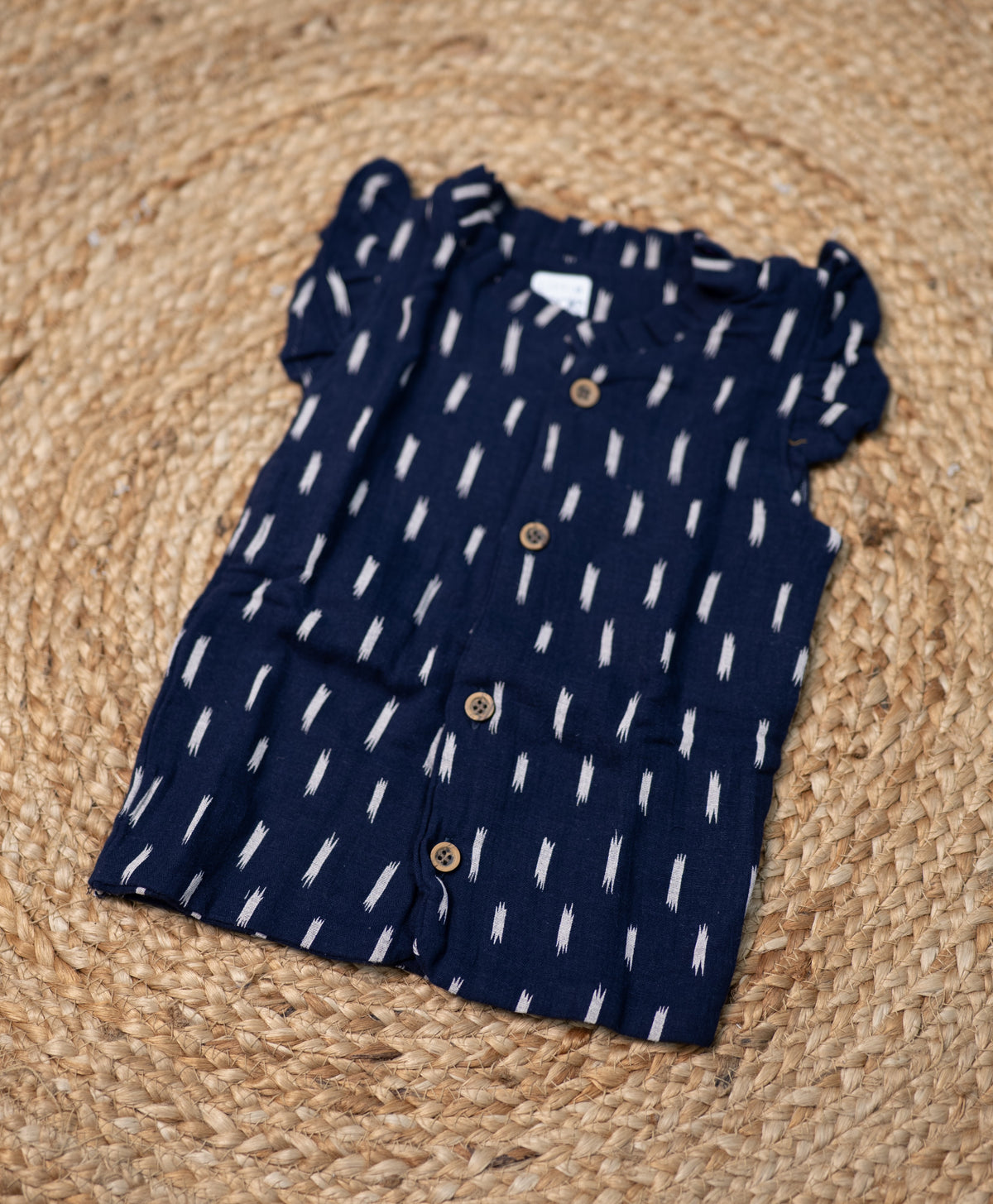Girls top - Navy Blue base print