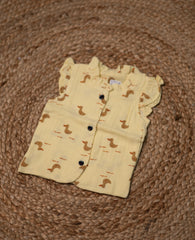 Girls top - Yellow base color print