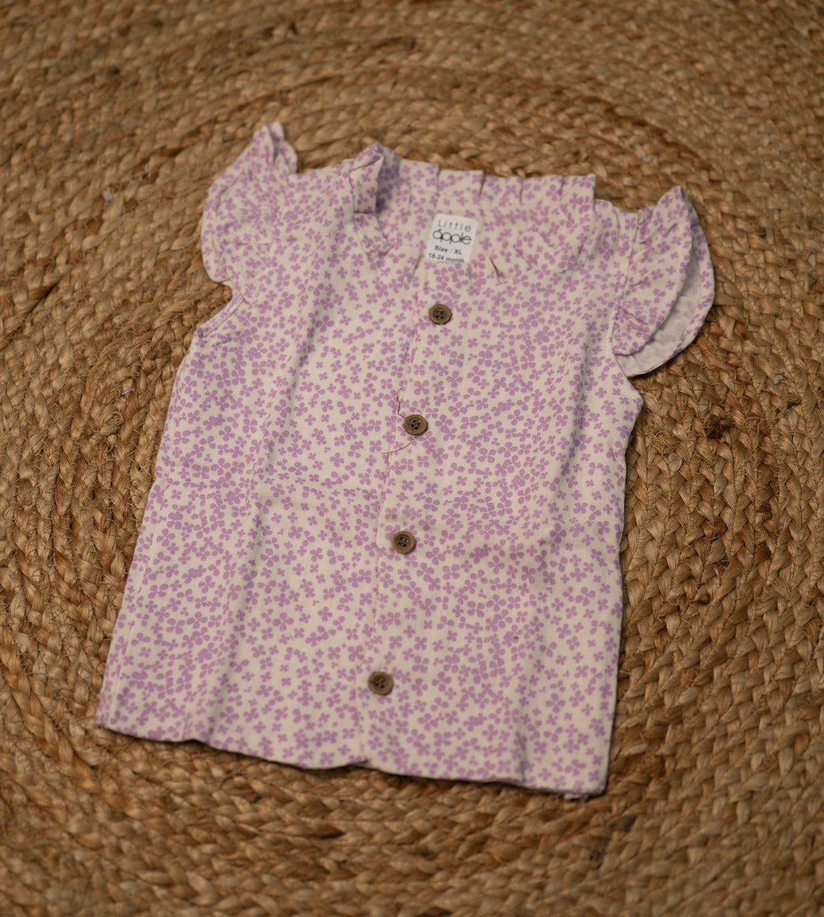 Girls top - White base flower print