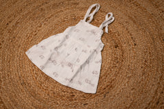 Girls Sleeveless Frock - White color