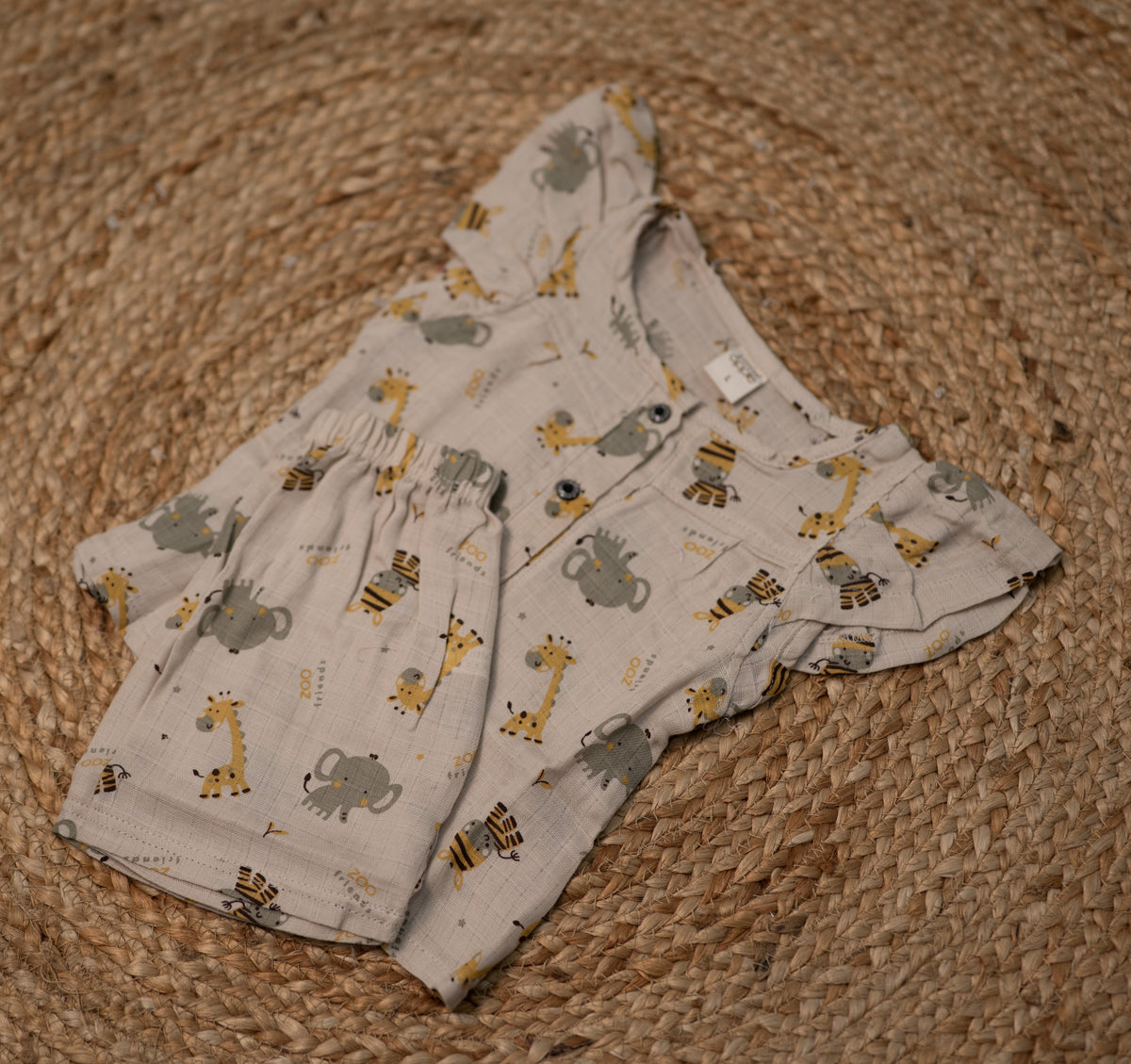 Girls shorts and top - light beige or cream color