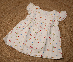 Half sleeve frock - Baby Girl Print Button