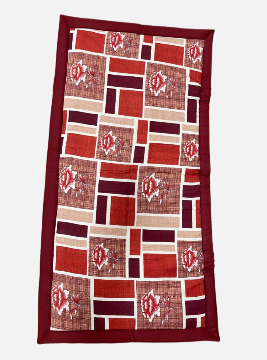 Paibed - Flower Red Box Design Maroon Border