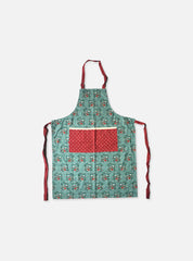 Pure cotton Adult Apron - Little Bird Blue Red Combo