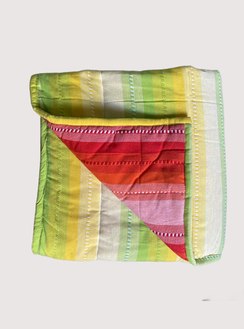 "Reversible Quilts"- Light Green and Orange