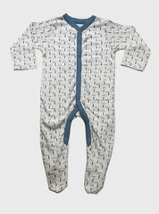SS  Baby Jumpsuit - Mountain Tree Navy Blue Grey