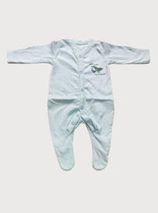 SS  Baby Jumpsuit - Two Lil Dinos Light Blue