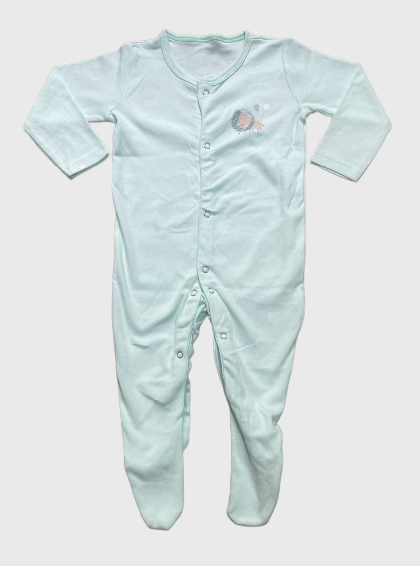 SS  Baby Jumpsuit - Tiny Lion Sky Blue