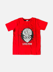 Boys T-Shirt - White Spider man Red