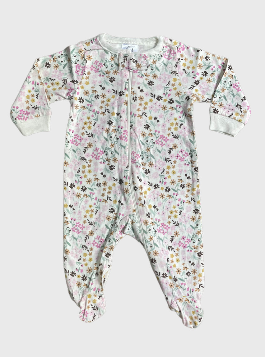SS  baby jumpsuits - Tiny Floral White