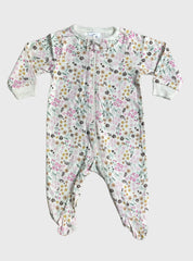 SS  baby jumpsuits - Tiny Floral White