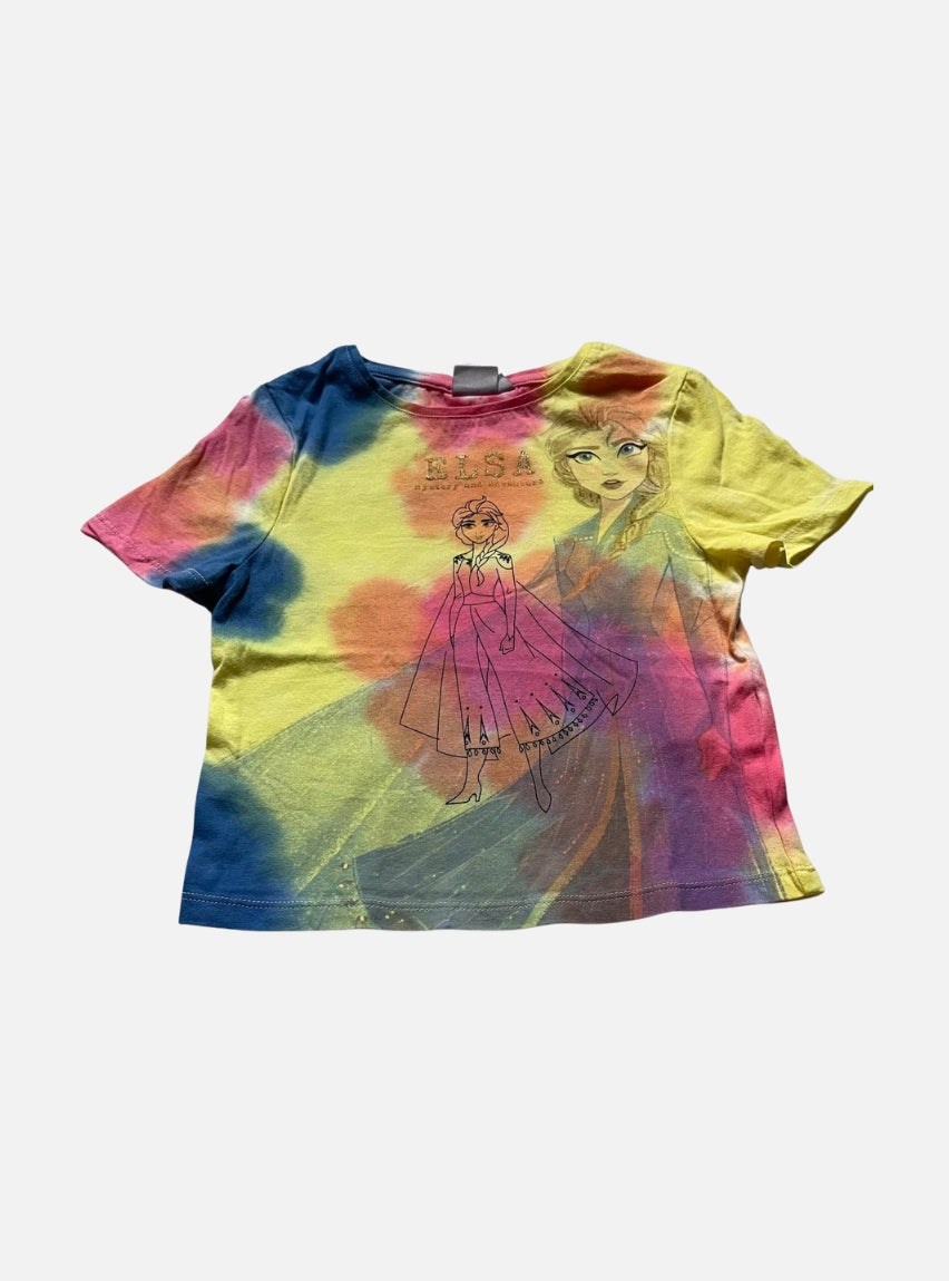 Kids Tie Dye T-Shirt - Frozen thame Elsa