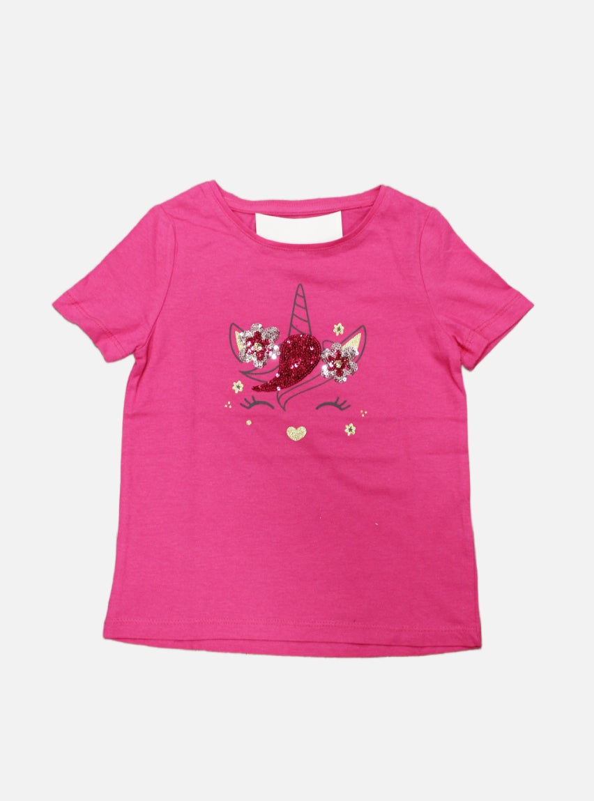 Sequin Tees - Pink Cat Ice Cream