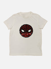 Sequin Tees - White Spiderman