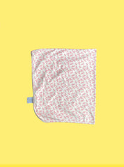 Small Wrap Towel Without Cap-White Baby Pink Flower