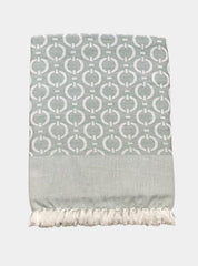 Soft Jacquard Blankets - Light Green Chain