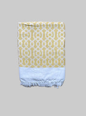 Soft Jacquard Blankets - Yellow Hexagons