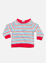 Sweatshirt - Red Border Multi Colours Stripes