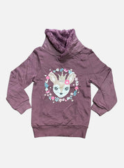 Sweatshirt High Neck Shirt - Maroon Deer
