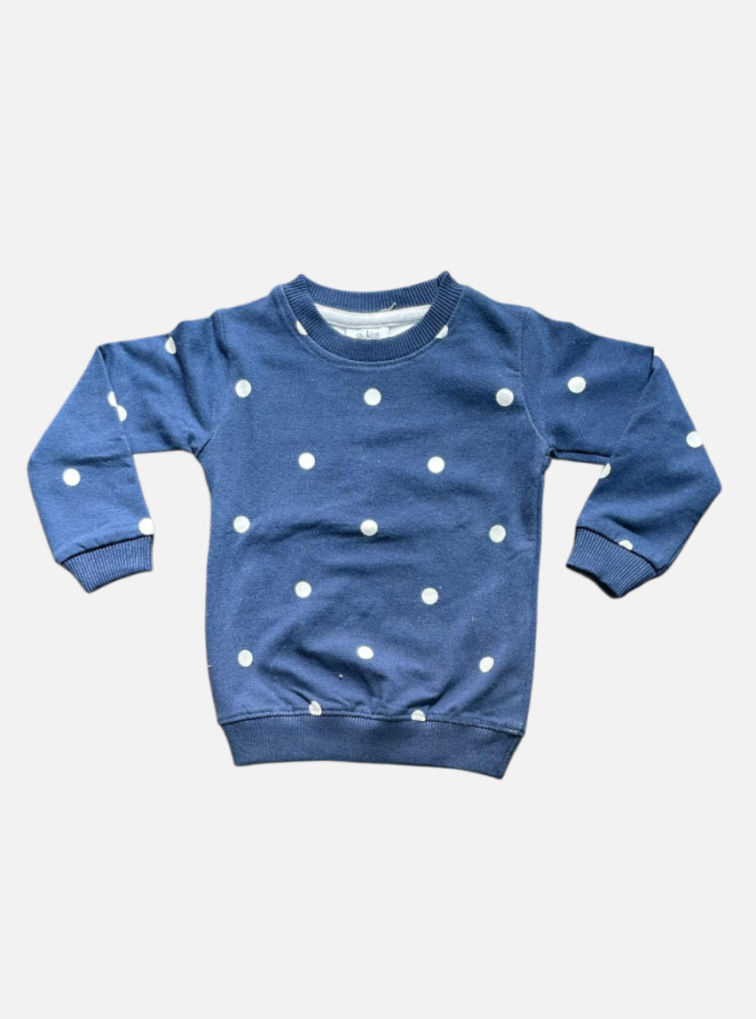 Sweatshirts - Navy Blue White Dots