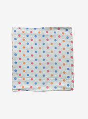 Small Muslin Towel - Polka dots light blue base