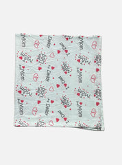 Small Muslin Towel - Mom N Dad light blue base
