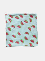 Small Muslin Towel - Watermelon Light blue base