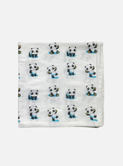 Big Muslin Towel - White Base Panda big