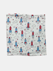 Small Muslin Towel - Blue Base Rocket