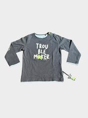 Girls T-Shirt (18 - 24 Months) - Black Trou Ble Maker