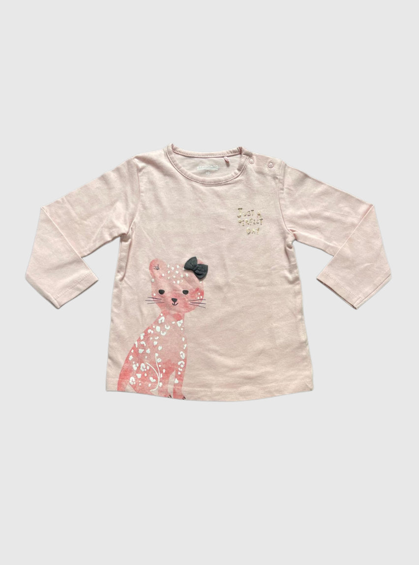 Girls T-Shirt (12 - 18 Months) - Beach Cat